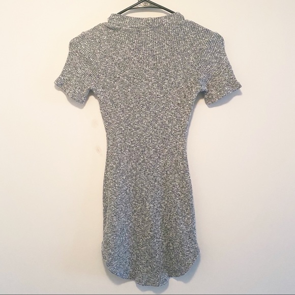 Short Sleeve Gray Mini Dress - Picture 3 of 4